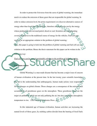 The Transport System and Fight against Global Warming