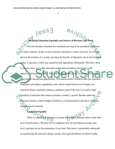 Financing Education Equitably & Sources of Revenue