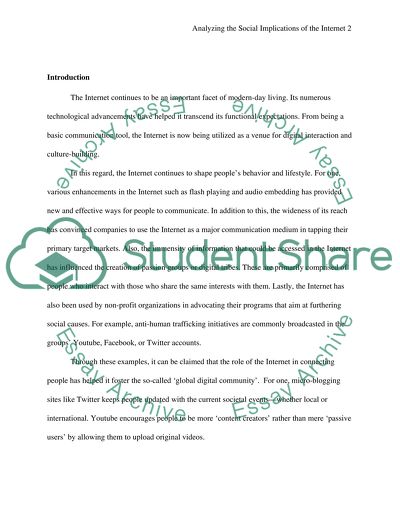 Social Implications of the Internet