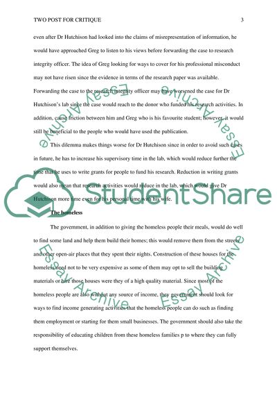 Two post for Critique