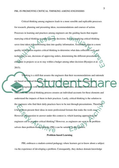 Problem-Based Learning in Promoting Critical Thinking among Engineers