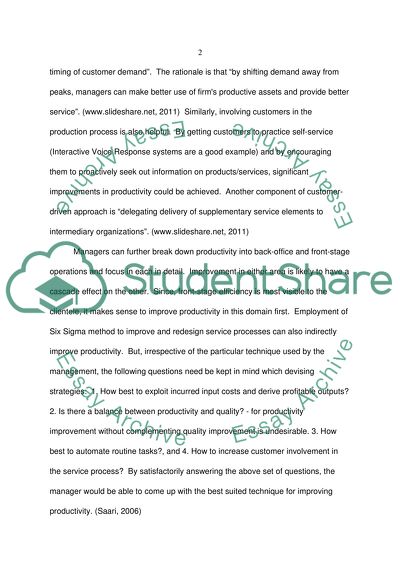 Improving service productivity