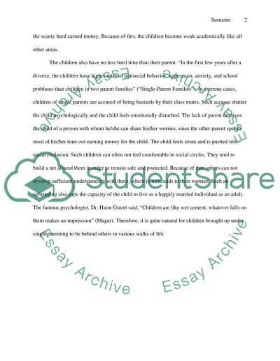 write opinion essay about single parent families