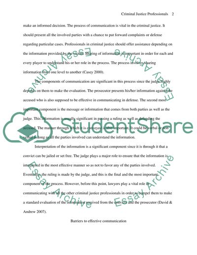 Importance of Communication to Criminal Justice Professionals