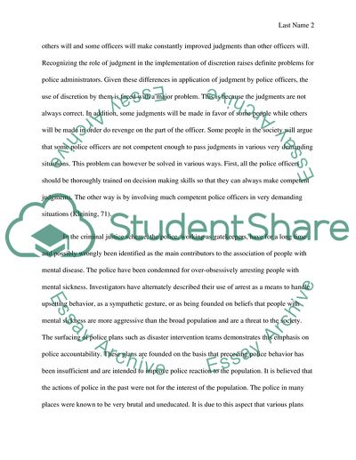 Police Discretion: Issues of Decision Making