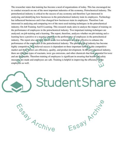 On-Job Training And E-Learning In The Petrochemical Plants