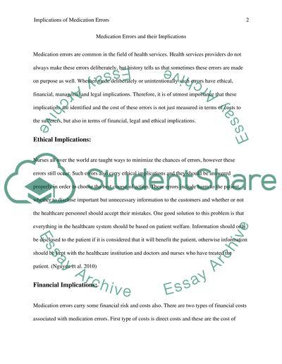 Identification of managerial, financial, legal and ethical implications