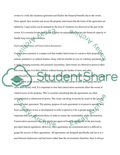 Conservation Easements Research Paper