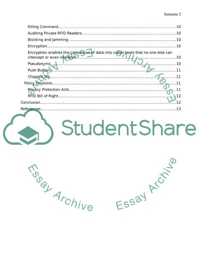 Use of RFID technologies for identification, tracking