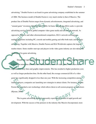 The in-game advertising industry