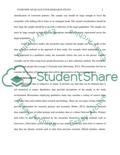 Overview of Qualitative Research Study