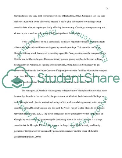 Assess security risks to Georgia (Republic of)