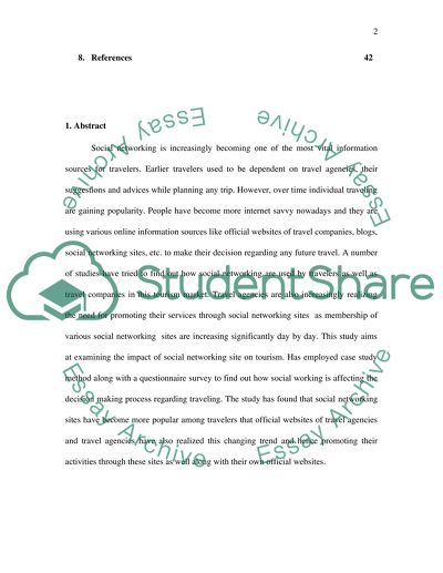 The Impact of Social Network in Tourism