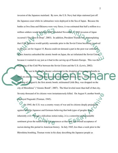 Dropping of Atomic Bombs on Japan