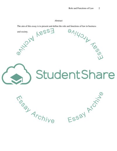 Role & Functions of Law