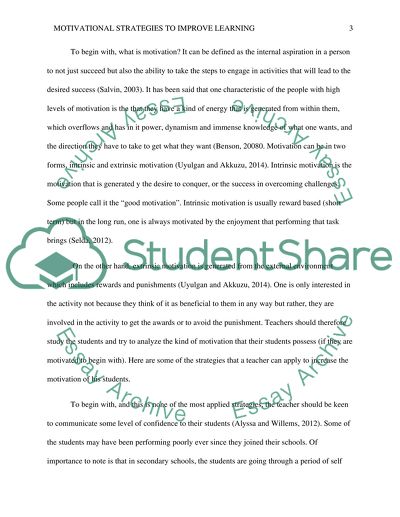 Motivational Strategies To Improve Learning