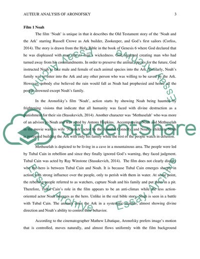 Auteur Analysis of Aronofsky