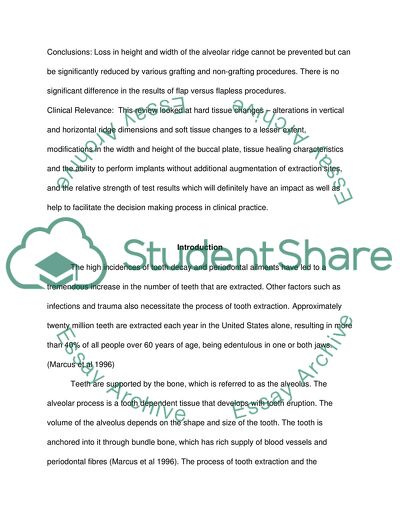 Bone Resorption Following Tooth Extraction in Grafted Sockets vs Non-Grafted Sockets