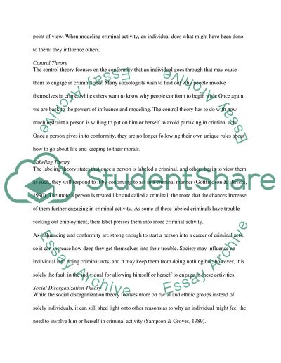 Sociology of Crime: Learning Theory