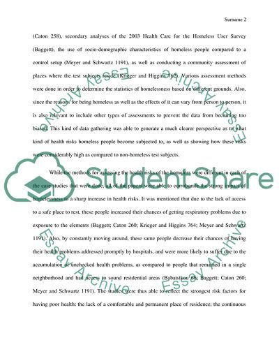 Public Health and Homelessness