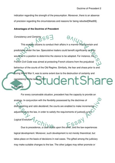 Advantages and Disadvantages of the Doctrine of Precedent