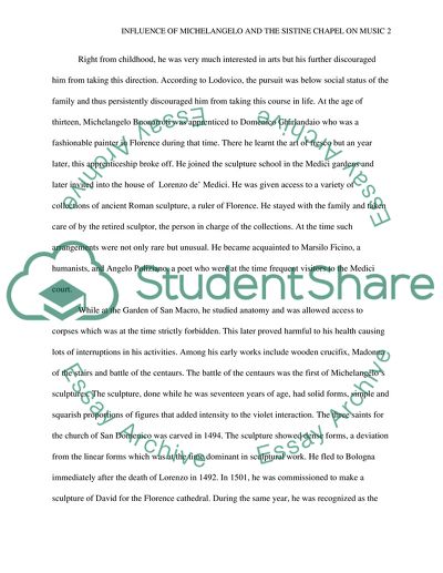 Influence of Michelangelo and the Sistine Chapel on Music