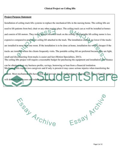 Clinical Project on Ceiling Lifts