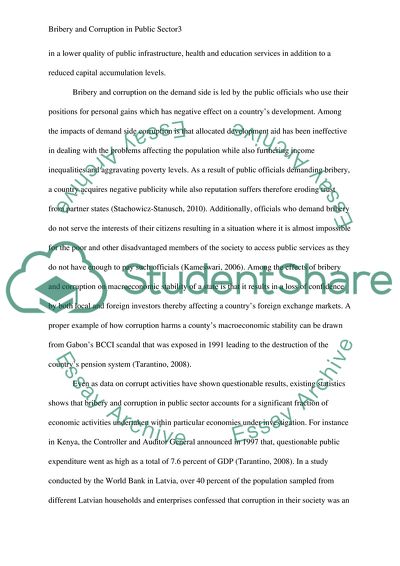 Bribery and Corruption in Public Sector