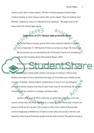 Limits of the UNs Human Rights Agenda