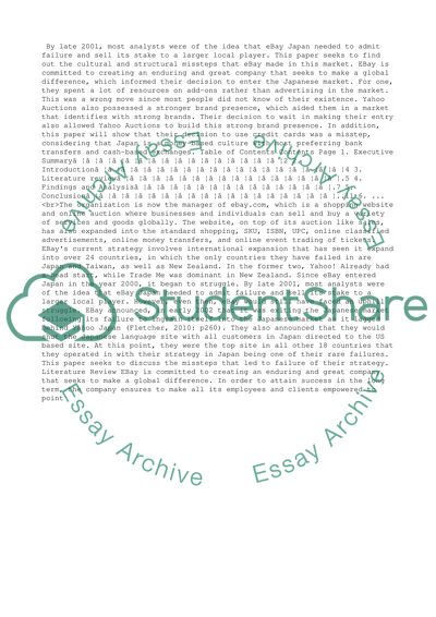 Internatioanl Manangment: E-bay in Japan : strategic and cultural Missteps Discuss