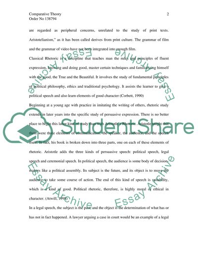 Comparative Theory Issues