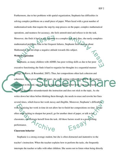 School-Age Individualized Education Program (IEP)