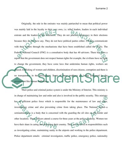 Policing and justice in the United Arab Emirates