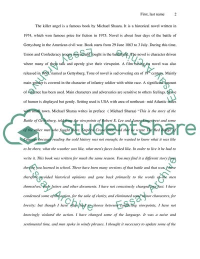 Shaaras The Killer Angels Analysis