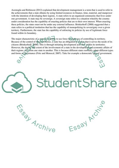 How Important Is the State for Effective Development Management