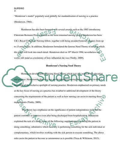 Virginia Henderson Nursing Theory