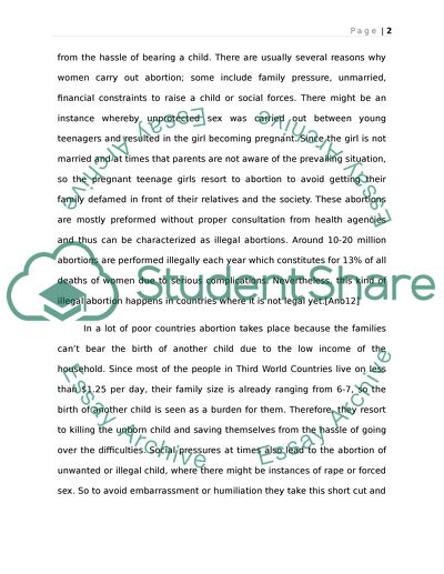 Statistics of Abortion