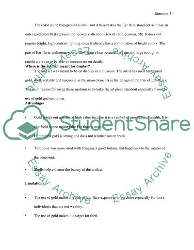 Visual and Formal Analysis of A Pair of Ear Flares