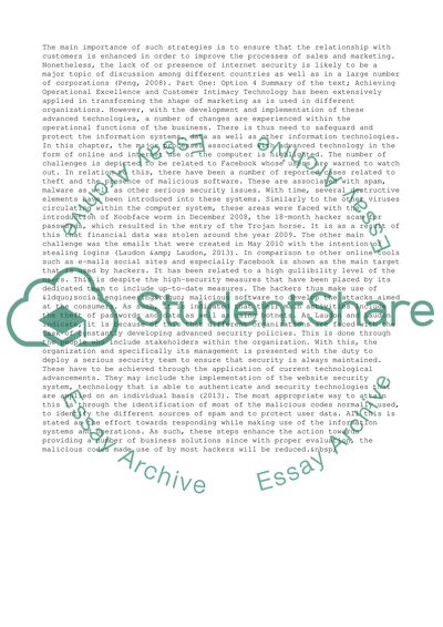 Information Systems and Operations in an Organization