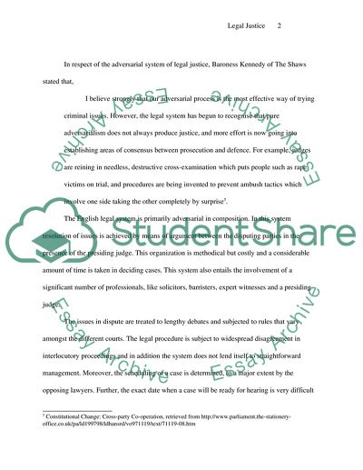 Legal Justice in England and Wales