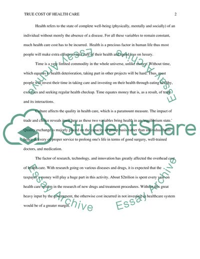 True Cost of Health Care