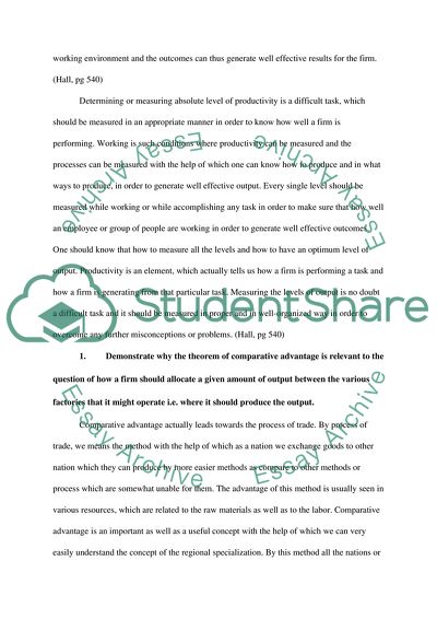 Why Absolute Levels of Productivity Are Irrelevant in Determining Specialization Patterns
