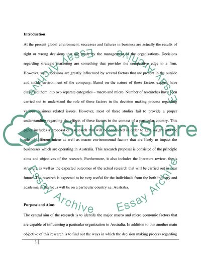 Macro and Micro Economic Environment of Australia