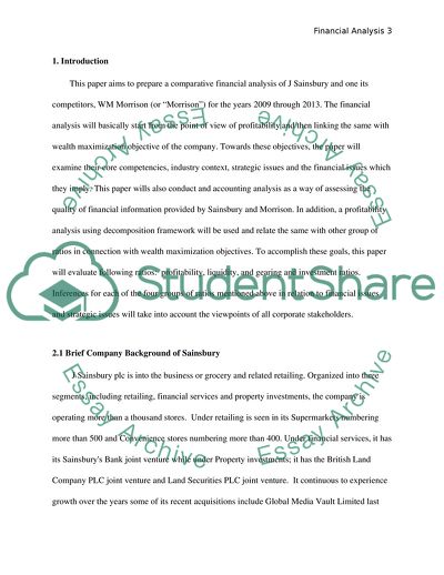 Comparative Financial Statement Analysis: J.Sainsbury and WM Morrison