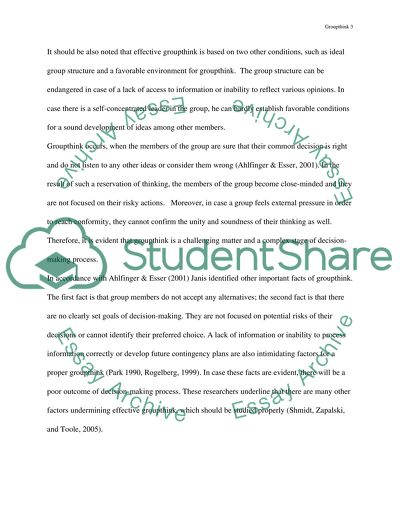 Groupthing theory research paper