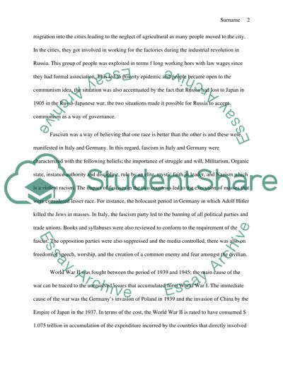 Treaty of Versailles,Communism in Russia,Fascism,World War II,Cold War