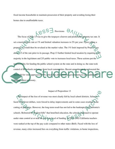 Historical Perspective of Proposition 13