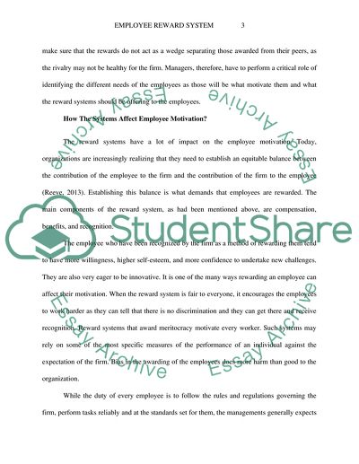 Reward System worksheet
