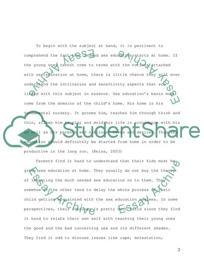 Values in Sex Education