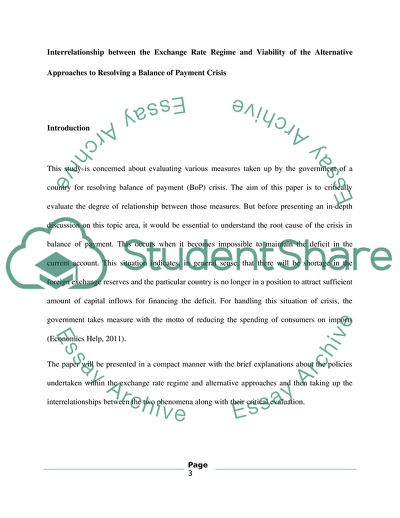 Exchange Rate Regime in Resolving BoP Crisis